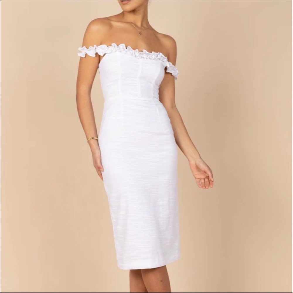 Petal and pup, Florez dress in white